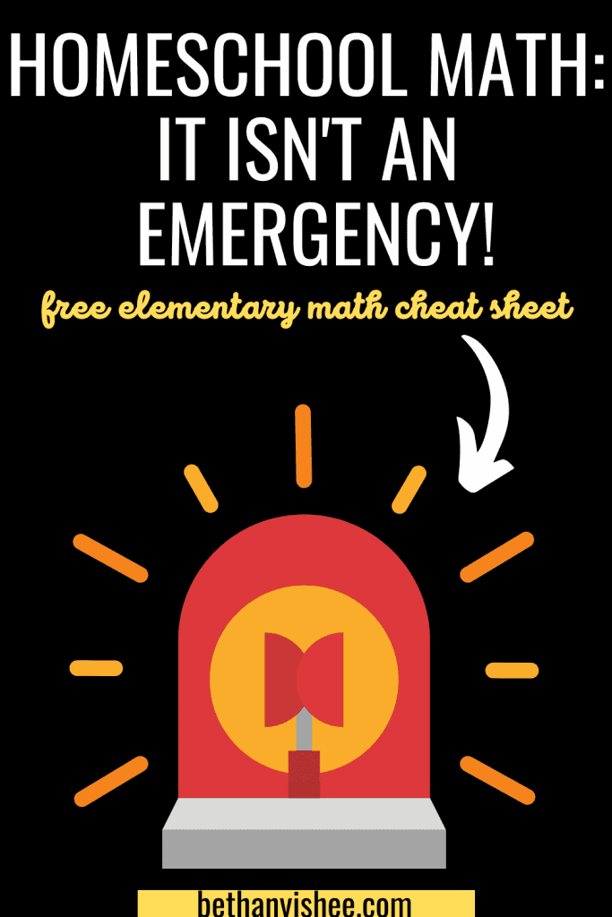 Homeschool Math: It Isn't an Emergency